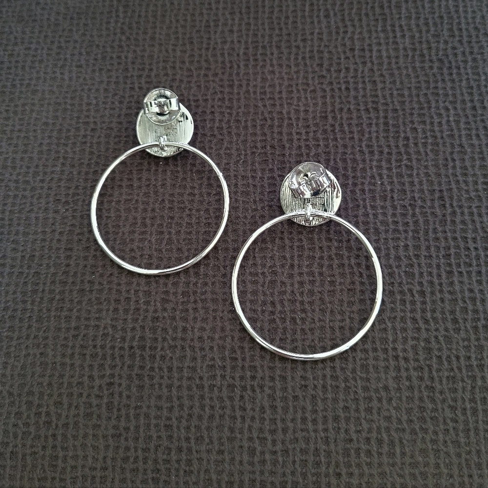 Robert Lee Morris Turquoiseđ©” Cabochon Gypsy Hoop Earrings - Picture 7 of 16